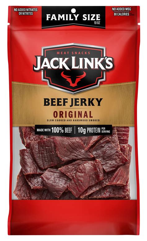 Jack Link’s Beef Jerky, 100% Beef, Original, 10g of Protein per Serving, 10 oz bag - Walmart.com