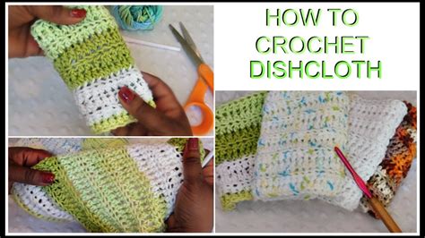 How to Crochet Dishcloth- Simple Tutorial for Beginners - YouTube