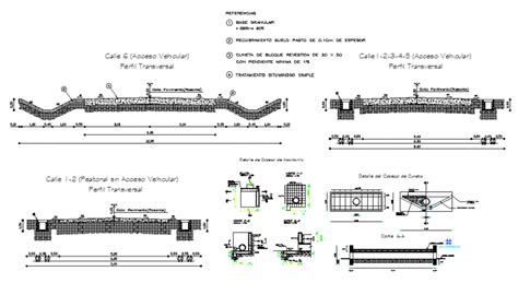 Road section detail drawing in dwg file. - Cadbull