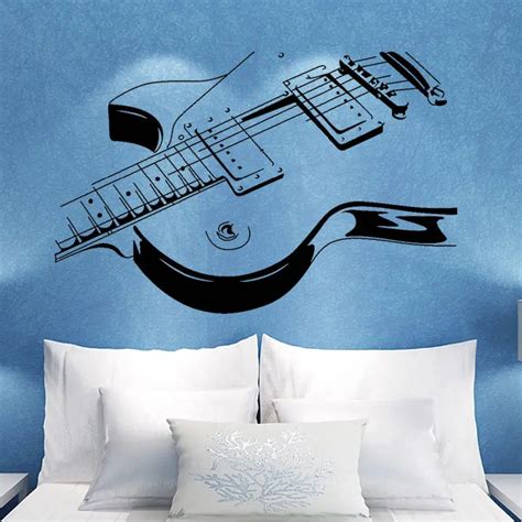 G247 Art Guitar Wall Stickers DIY Home Decorations Music Wall Decals ...