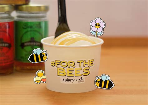 Apiary ice-creamery selling special edition milk ice cream with honey made by local bees ...