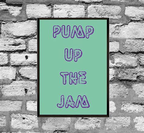 Pump Up The Jam Song Lyrics Poster | Etsy