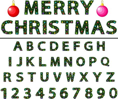 Premium Vector | Letters and numbers christmas alphabet abc vector ...