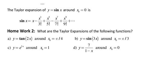 Solved The Taylor expansion of y=sinx around 0 is sin | Chegg.com