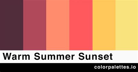 Warm Summer Sunset Color Palette - Color Palettes