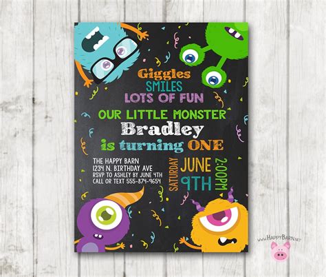 Monster Birthday Invitation Monster Invitations Monster | Etsy