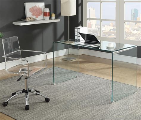 Coaster - Contemporary Glass Desk | Rife's Home Furniture | Table Desks/Writing Desks