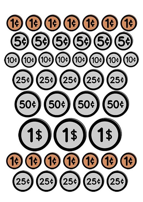 Set of USA Coins Printable Template | Free Printable Papercraft Templates