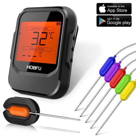 Meat Thermometers with 6 Probes, Wireless h digital meat thermometer ...