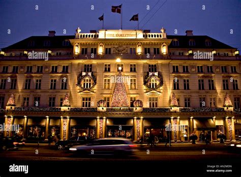 Christmas decorated Hotel D Angleterre in Copenhagen Stock Photo - Alamy