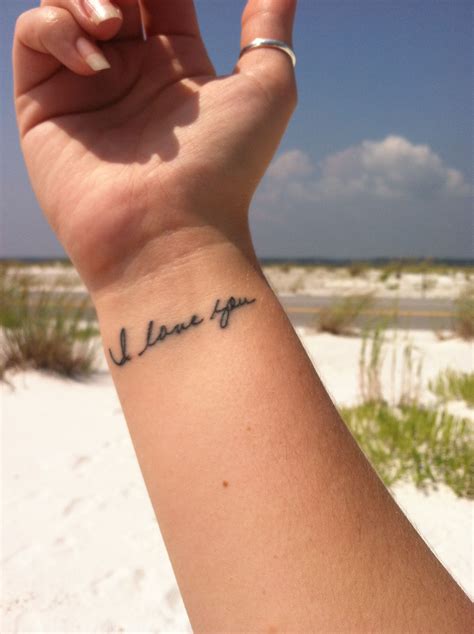 i love you tattoo in my grandmother's handwriting. Done by Grimm at ...