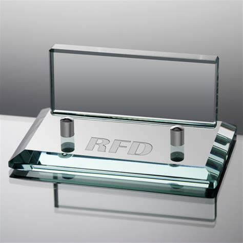 Personalized Jade Glass Business Card Holder