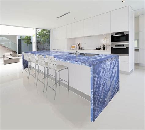 Blue marble countertops – a great beauty and striking appearance