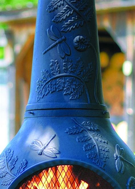 The Blue Rooster Dragonfly Chiminea in Cast Aluminum