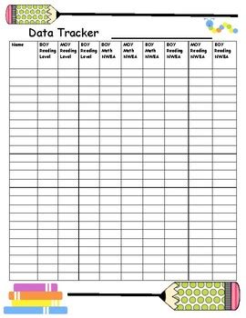 Data Tracking Sheet by Room 6 Creations | Teachers Pay Teachers