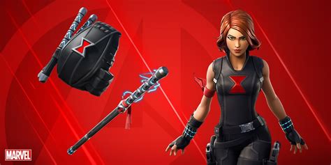 Fortnite Item Shop Avengers Skins - Black Widow Skin, Widow's Bite Pickaxe, Widow's Pirouette ...