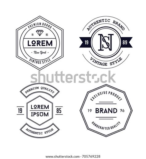 Vintage Badge Logo Design Stock Vector (Royalty Free) 705769228 | Shutterstock