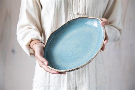 Handmade Ceramic Serving Platter Organic Pottery Handmade With Love in Three Glaze Options ...