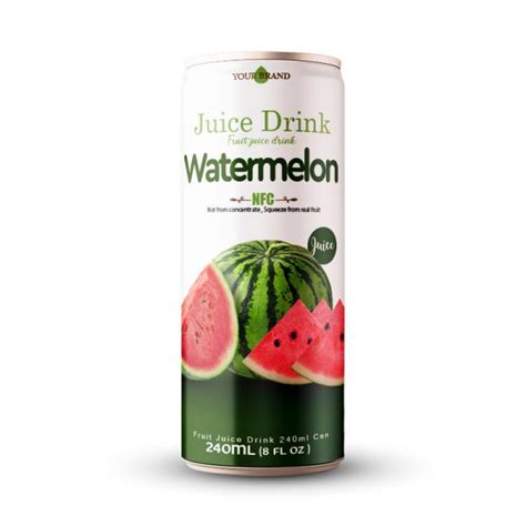 Watermelon Juice Drink 250ml Can Private Label - Tan Do