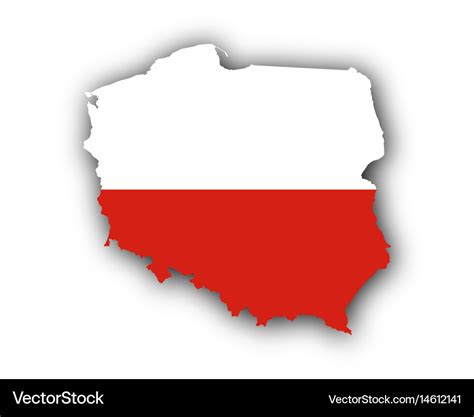 Map and flag of poland Royalty Free Vector Image