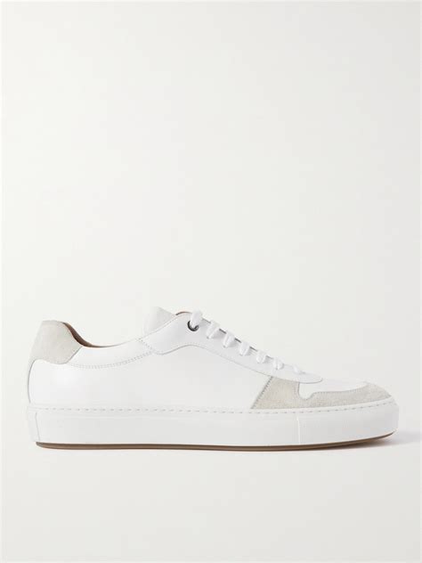 HUGO BOSS - Leather and Suede Sneakers - White - UK 8 Hugo Boss