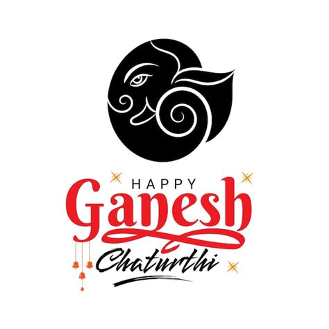 Premium Vector | Happy Ganesh Chaturthi poster with lettering and lord ...