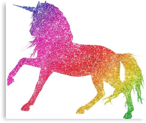 "Rainbow Glitter Sparkle Unicorn " Canvas Print by ColorFlowArt | Redbubble