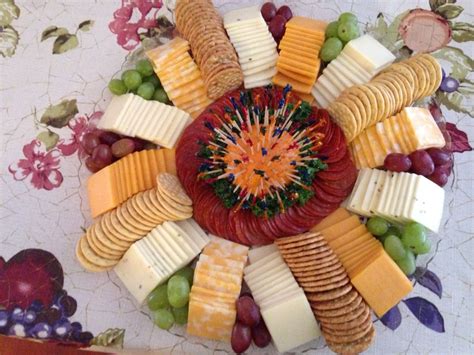 Cheese and Cracker Platter with Orange Toothpick Holder