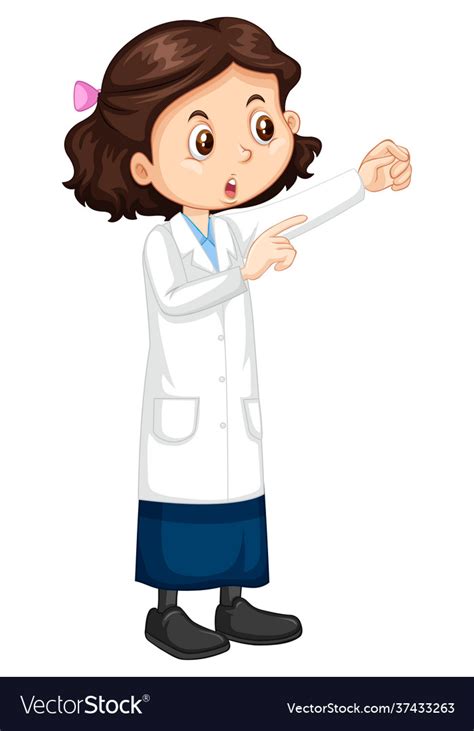 Cute girl cartoon character wearing science lab Vector Image