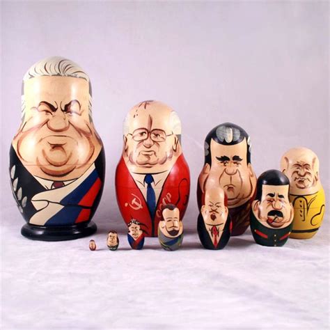 Rare NESTING DOLLS / Vintage 1990s Political Leaders Nesting Dolls ...