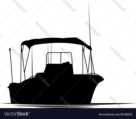 Fishing boat silhouette Royalty Free Vector Image