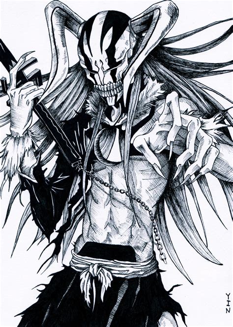 Ichigo Hollow Pen Art by JessicaYin on DeviantArt