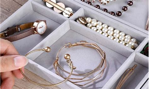 Velvet jewellery storage tray 4-piece set | Groupon