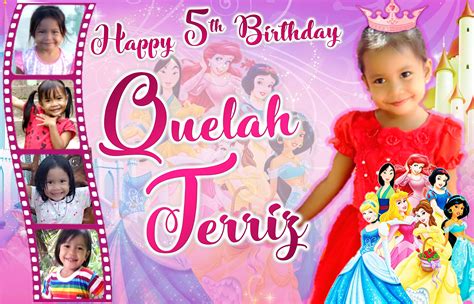 5th Birthday / Disney Princess Tarp Layout | Birthday tarpaulin design ...