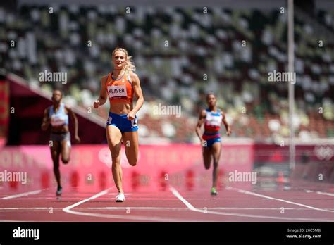 Lieke Klaver participating in the semi-final of the 400 meters of the Tokyo 2020 Olympic Games ...