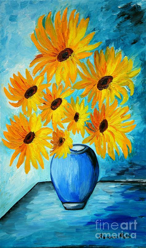 Sunflower Vase Painting at PaintingValley.com | Explore collection of Sunflower Vase Painting