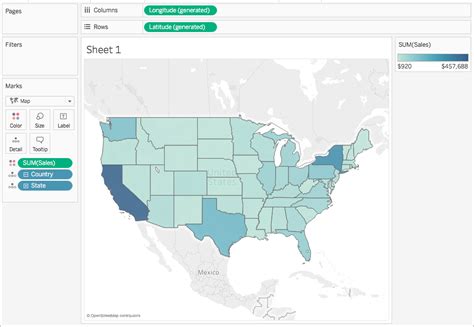 Tableau Geographical Heat Map