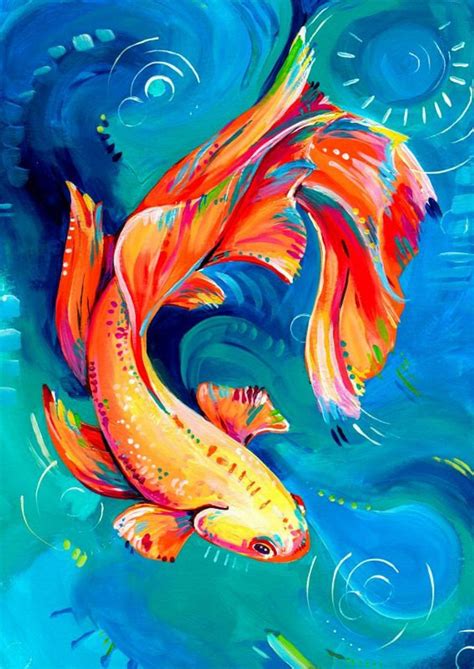 Betta Fish Art Print Fighting fish Colorful Tropical | Etsy | Tropical ...