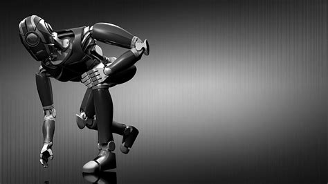 HD wallpaper: black, black and white, robot, monochrome, robotics ...