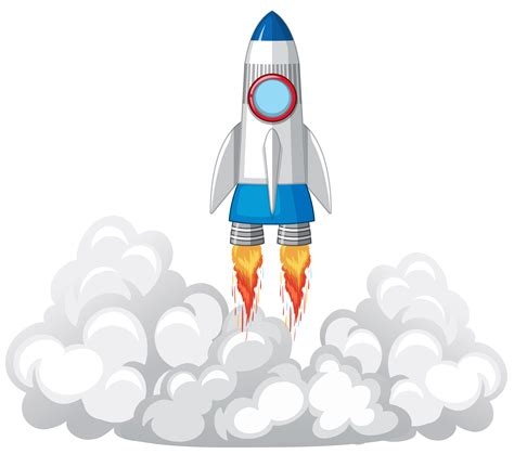 Rocket launch in the clouds 295499 Vector Art at Vecteezy