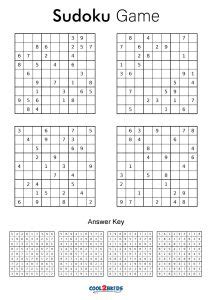 Free Printable Sudoku 4 Per Page Puzzles