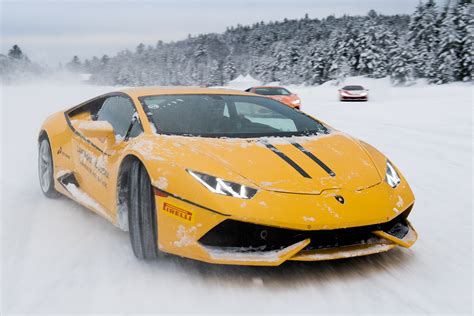 Lamborghini Drifting In Snow