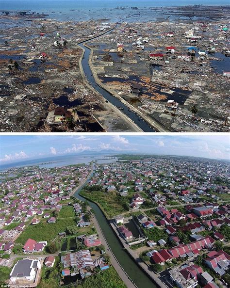 10 Amazing Before and After Shots Of The 2004 Tsunami in Aceh | WowShack