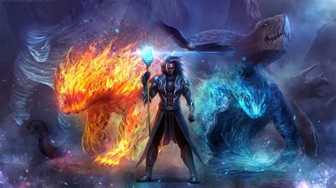 sorcerer, magician, magic, wizard, fantasy, artwork, mage, art, 2K HD Wallpaper