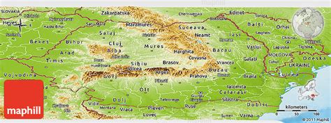 Physical Panoramic Map of Romania