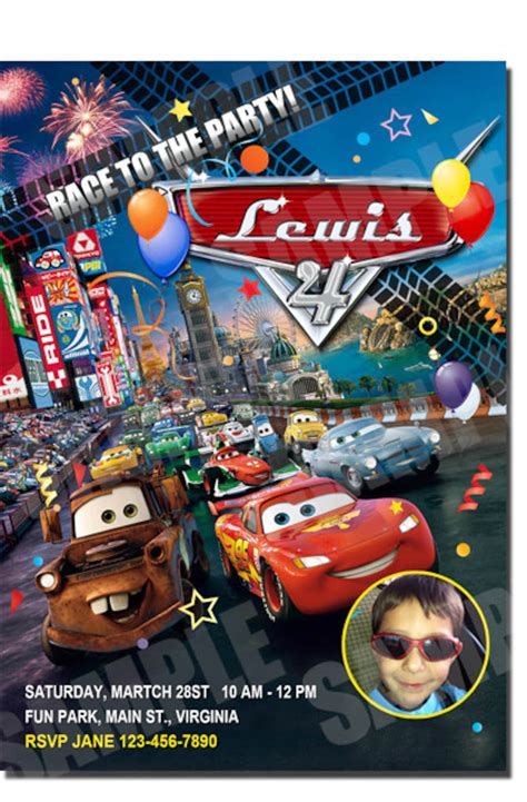 Disney Pixar Cars 2 Invitation Printable Birthday Party Invitation - Etsy