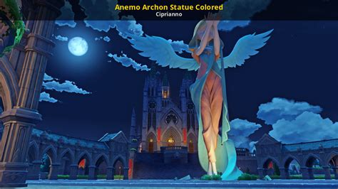 Anemo Archon Statue Colored [Genshin Impact] [Mods]