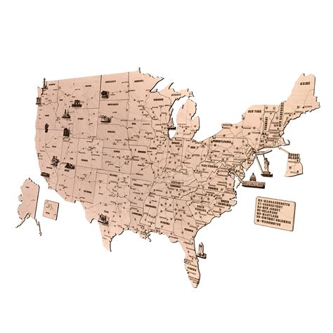 Wooden USA map - 3D wooden mechanical model kit by WoodTrick. – Wood Trick