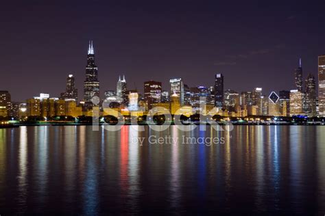 Night View At Downtown Chicago Stock Photo | Royalty-Free | FreeImages