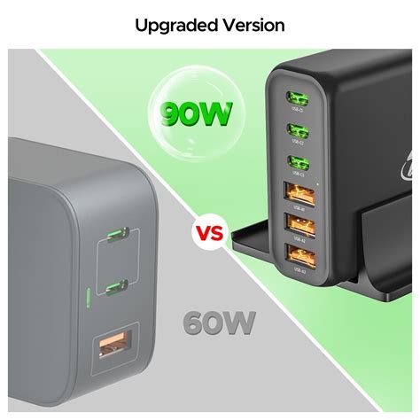 90W 6 Port USB C charger, 3 USB-C Port and 3 USB-A Port Quick Charger Station | eBay